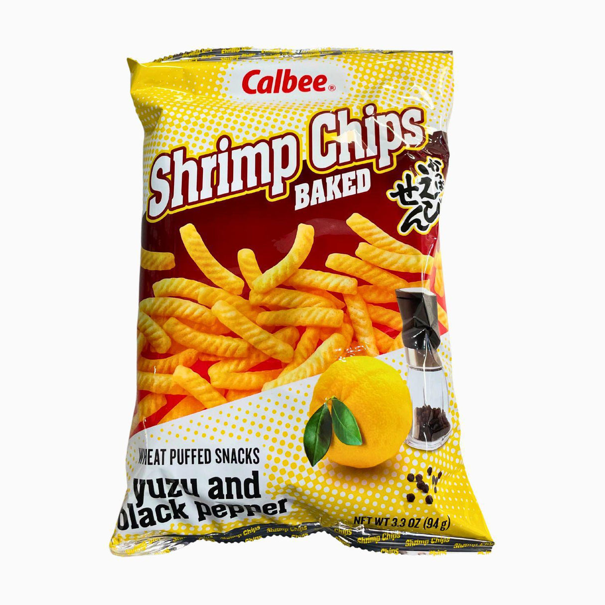 CALBEE SHRIMP CHIPS BAKED YUZU AND BLACK PEPPER 3.3OZ