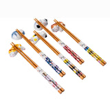 CUTE CATS BAMBOO CHOPSTICKS AND RESTS GIFT SET