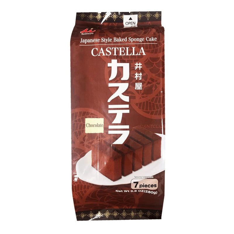 IMURAYA JAPANESE STYLE CASTELLA PRE-SLICED BAKED SPONGE POUND CAKE 9.8OZ, 7 PIECES CHOCOLATE