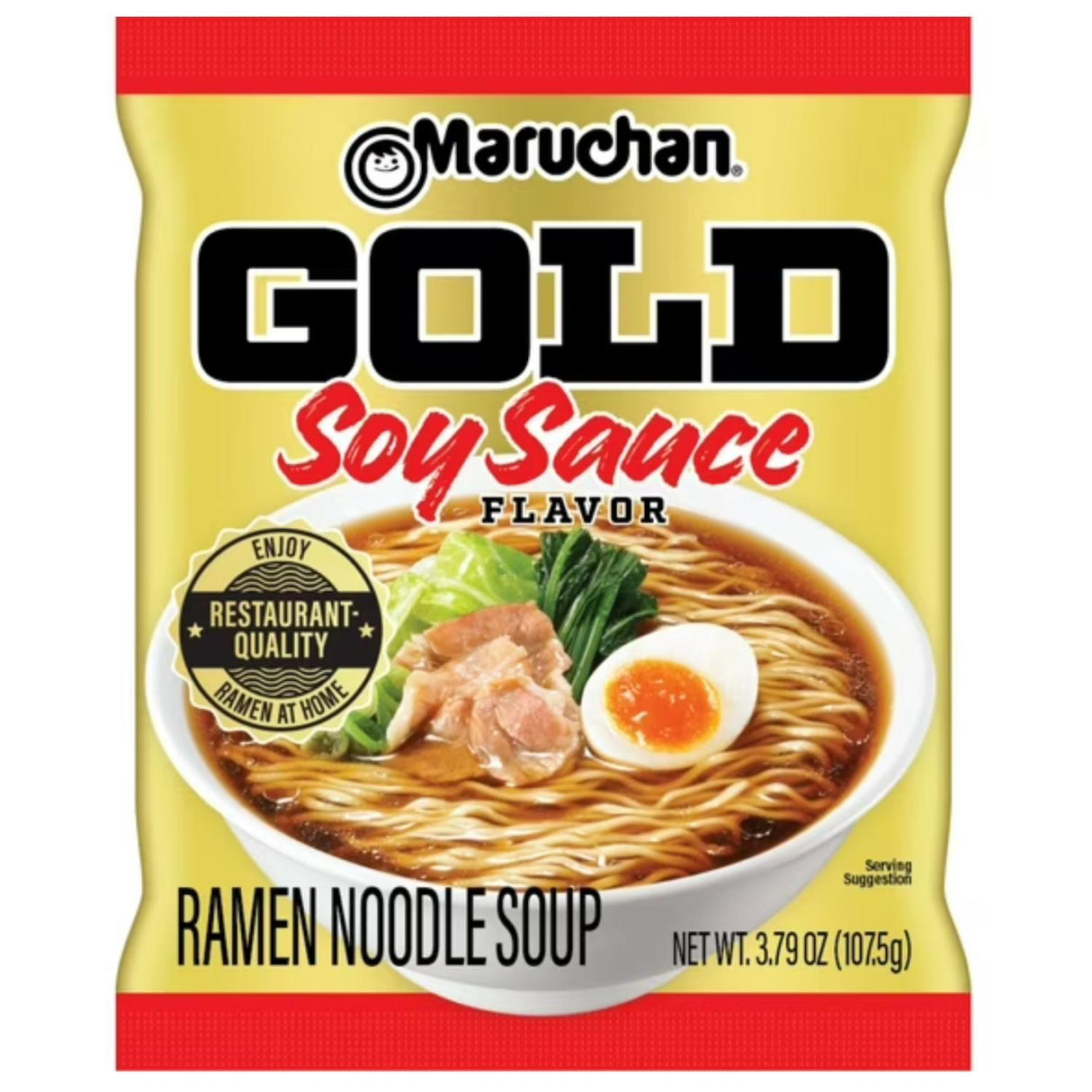 EXPIRING ON 7/19/2026 MARUCHAN GOLD SOY SAUCE CRAFT RAMEN NOODLES 3.79OZ/107.5G