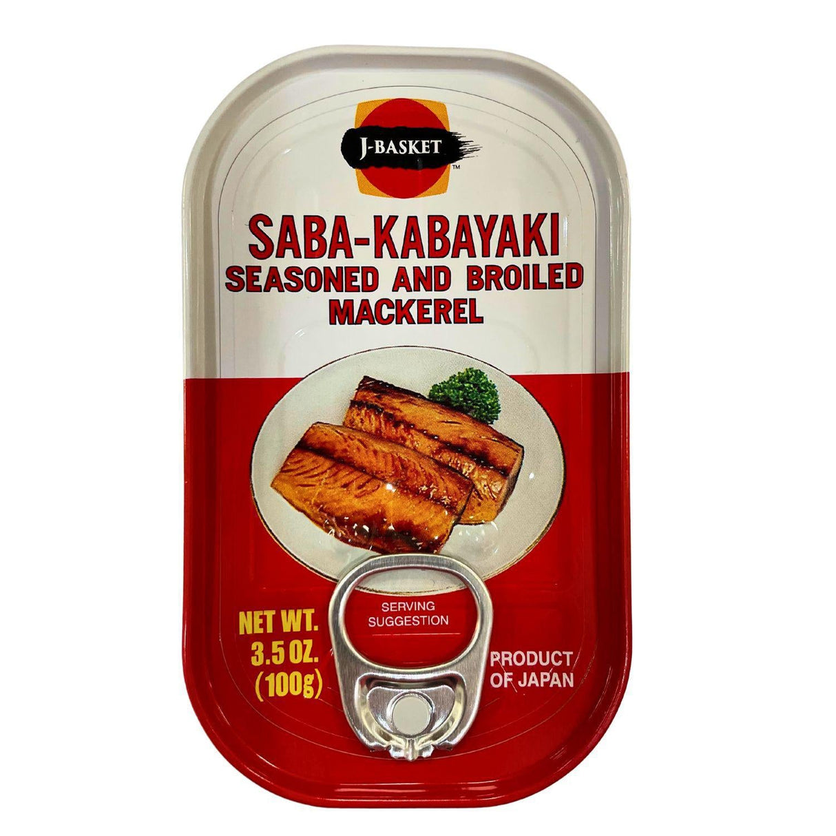 J-BASKET SABA-KABAYAKI SEASONED AND BROILED MACKEREL 3.5OZ/100G