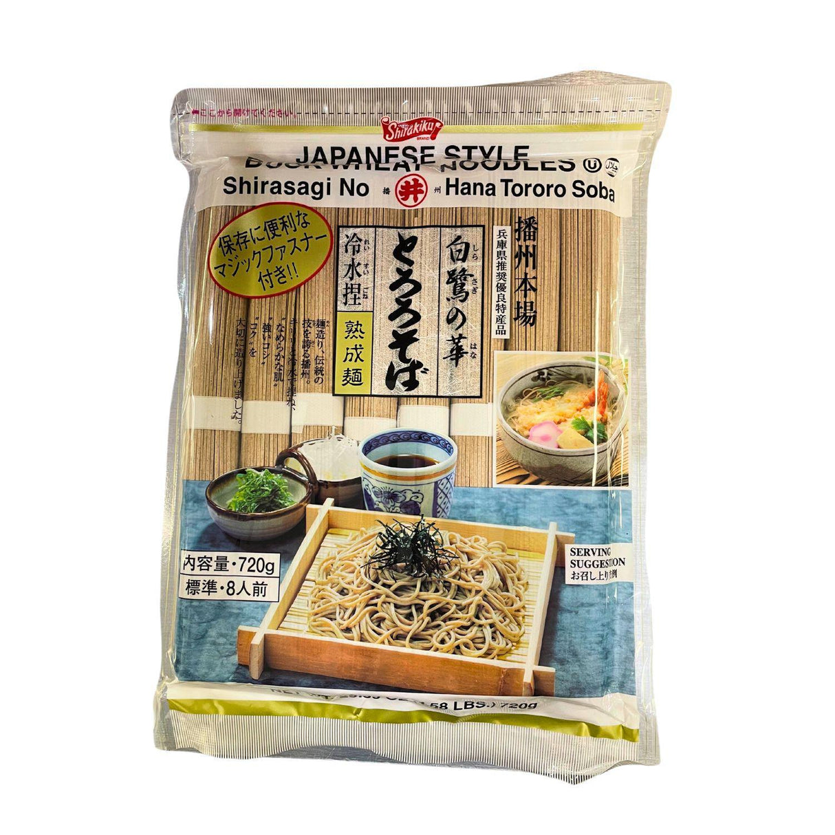 SHIRAKIKU SHIRASAGINOHANA TORORO SOBA BUCK WHEAT NOODLES 25.4OZ/720G