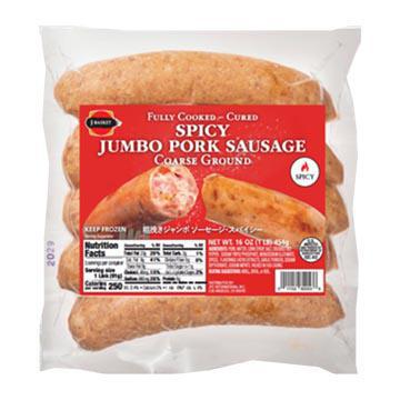 JB JUMBO PORK SAUSAGE SPICY 16OZ