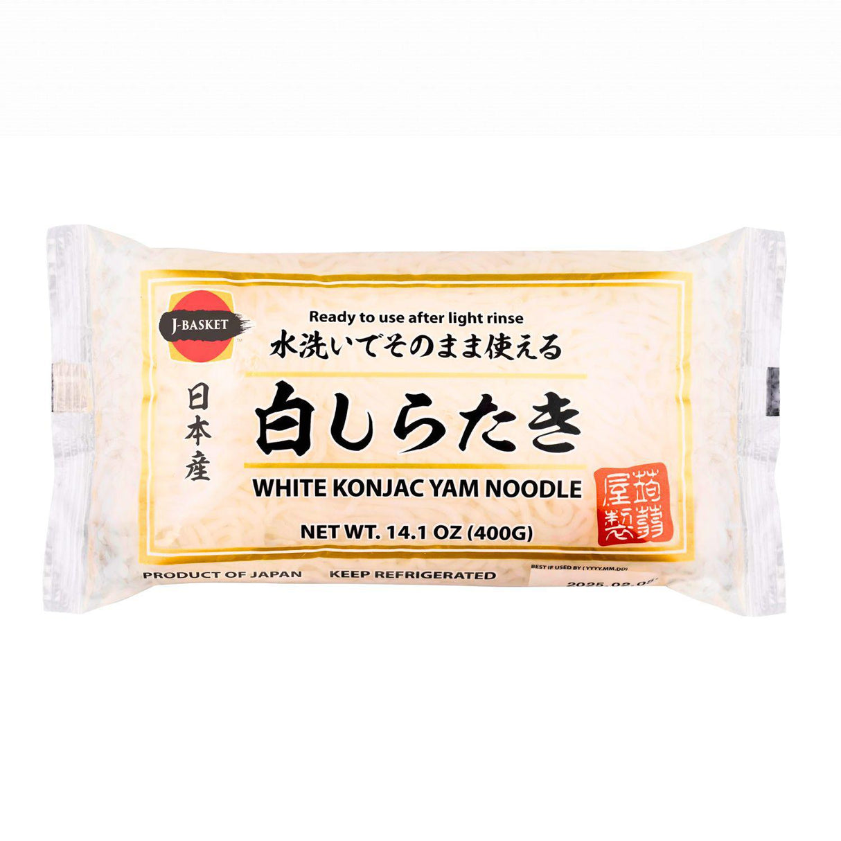 J-BASKET SHIRATAKI WHITE YAM NOODLE 14.1 OZ/400G