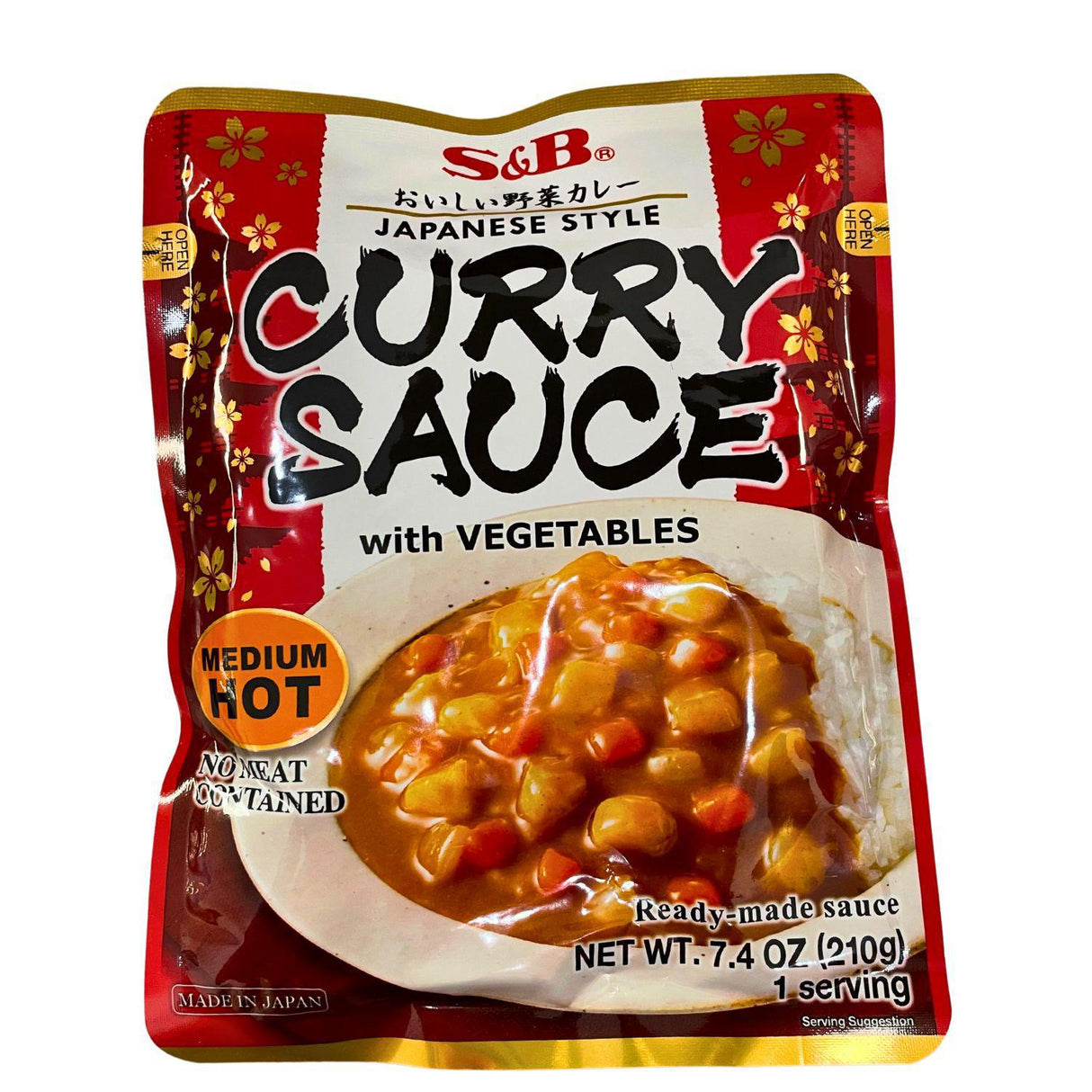 SB MICROWAVABLE CURRY SAUCE WITH VEGETABLES -MEDIUM HOT 210G