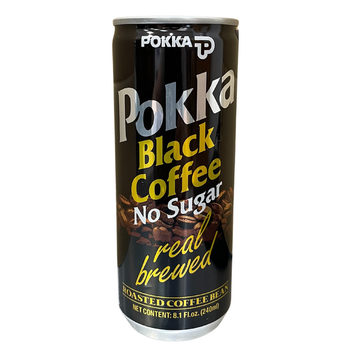 POKKA BLACK COFFEE NO SUGAR 8.1FLOZ/240ML