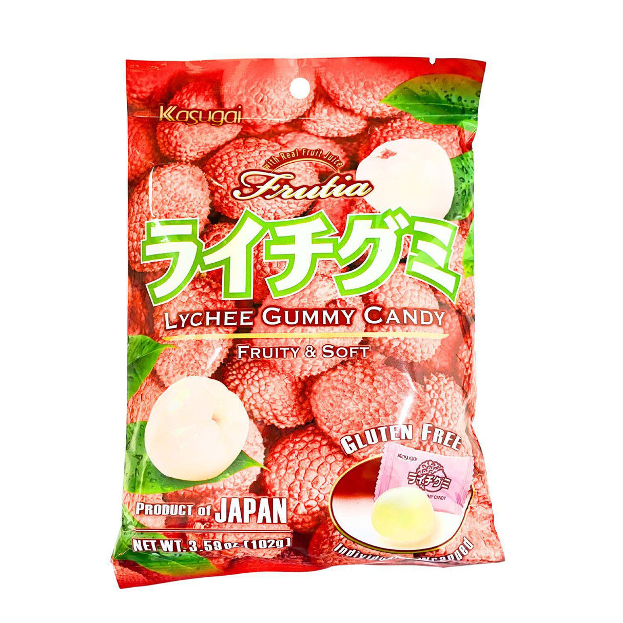 KASUGAI FRUTIA LYCHEE GUMMY 3.59OZ/102G