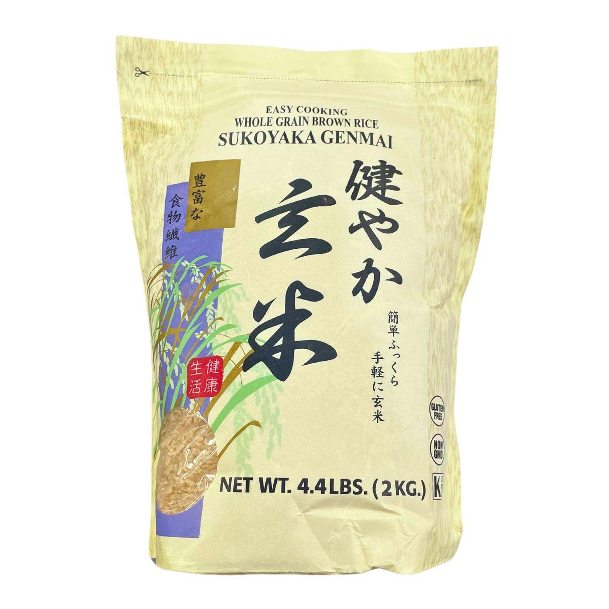 WHOLE GRAIN BROWN RICE SUKOYAKA GENMAI EASY COOKING 4.4LBS/2KG