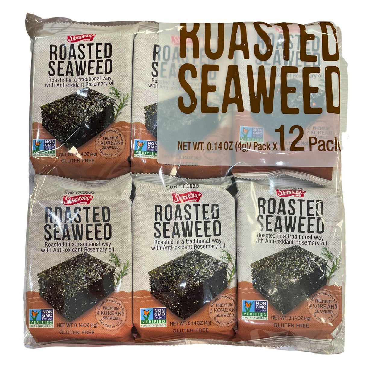 SHIRAKIKU KOREAN ROASTED SEAWEED 12 PK 1.68OZ/48G