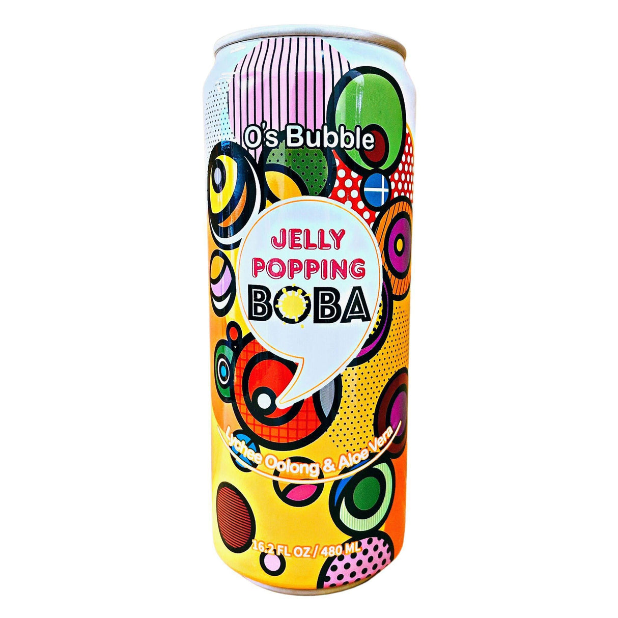 O'S BUBBLE JELLY POPPING BOBA LYCHEE OOLONG AND ALOE VERA 16.2FLOZ/480ML