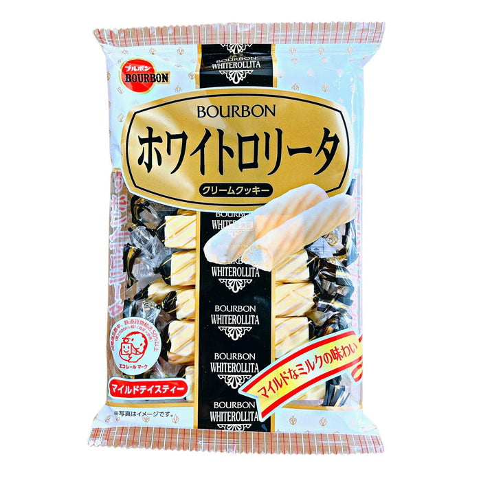 BOURBON White Rollita Cookie sticks coated in milk-flavored cream 3.45oz/98g - GOHAN Market