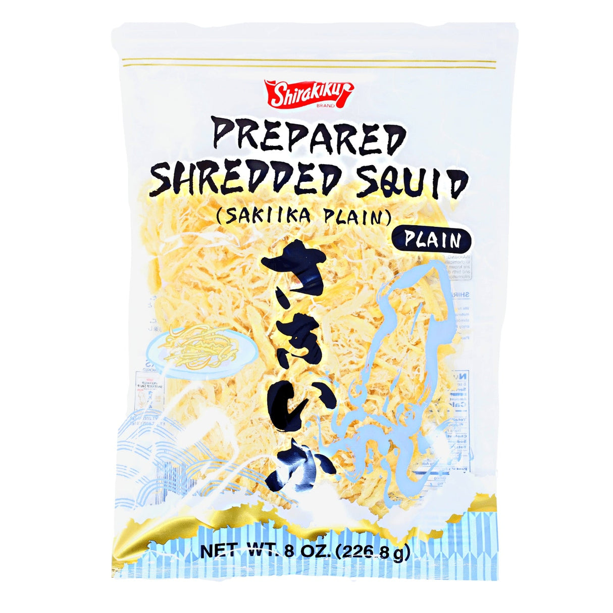SHIRAKIKU SAKIIKA PREPARED SHREDDED SQUID PLAIN 8OZ/226.8G