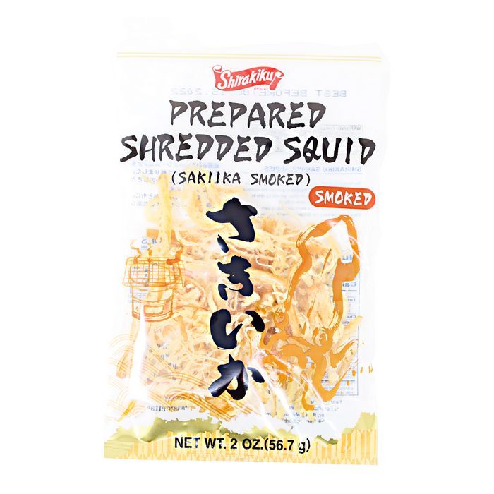 Shirakiku Sakiika Prepared Shredded Squid Smoked 2oz/56.7g - GOHAN Market