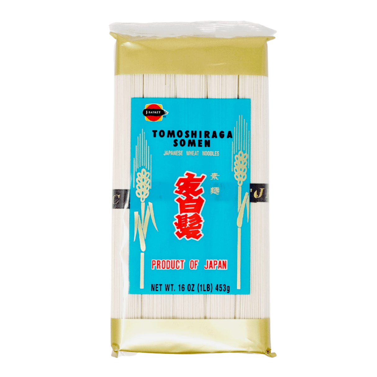 J-BASKET TOMOSHIRAGA SOMEN JAPANESE WHEAT NOODLES 16OZ 1LB /453G