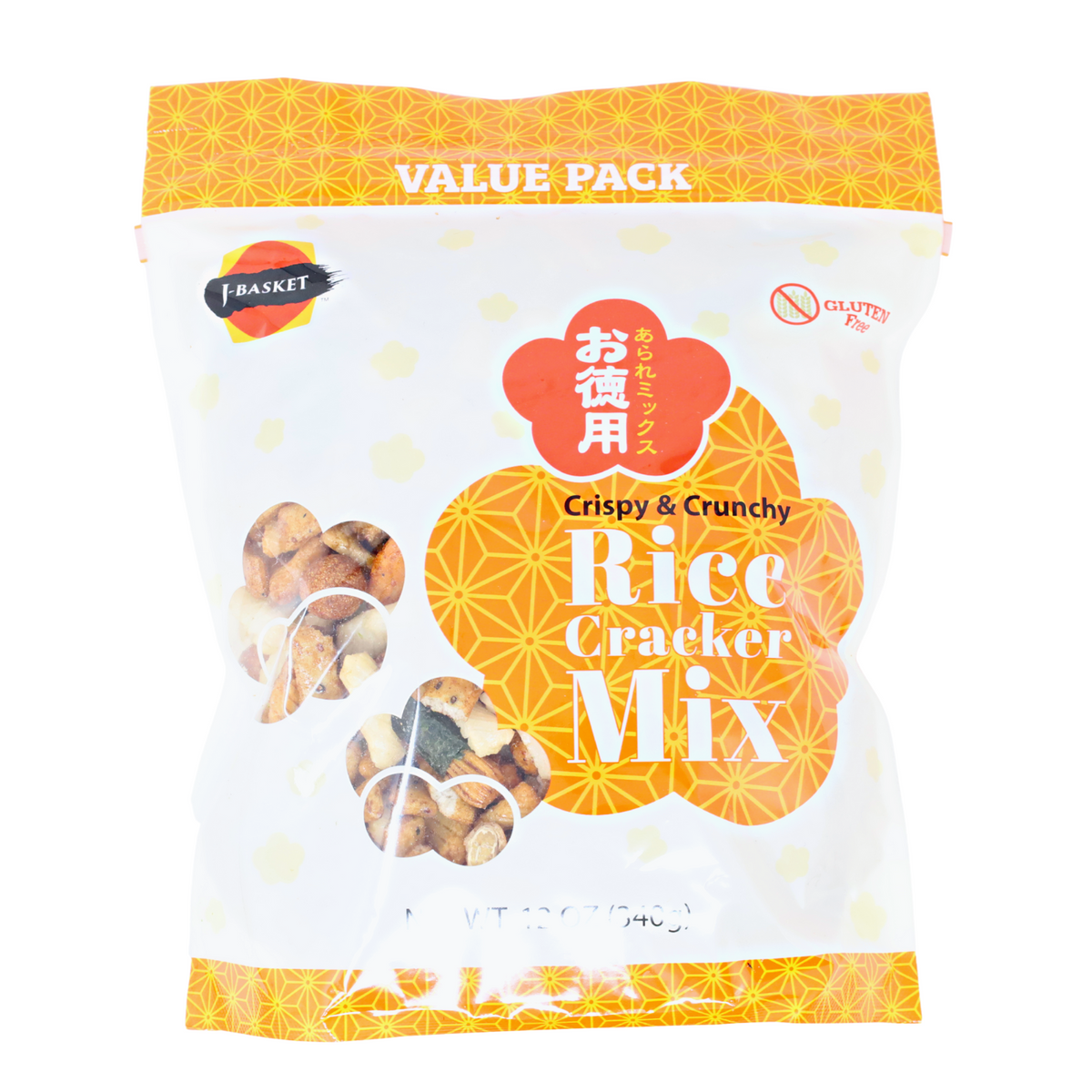 J-Basket Rice Cracker Mix Value pack Gluten Free 12oz/340g