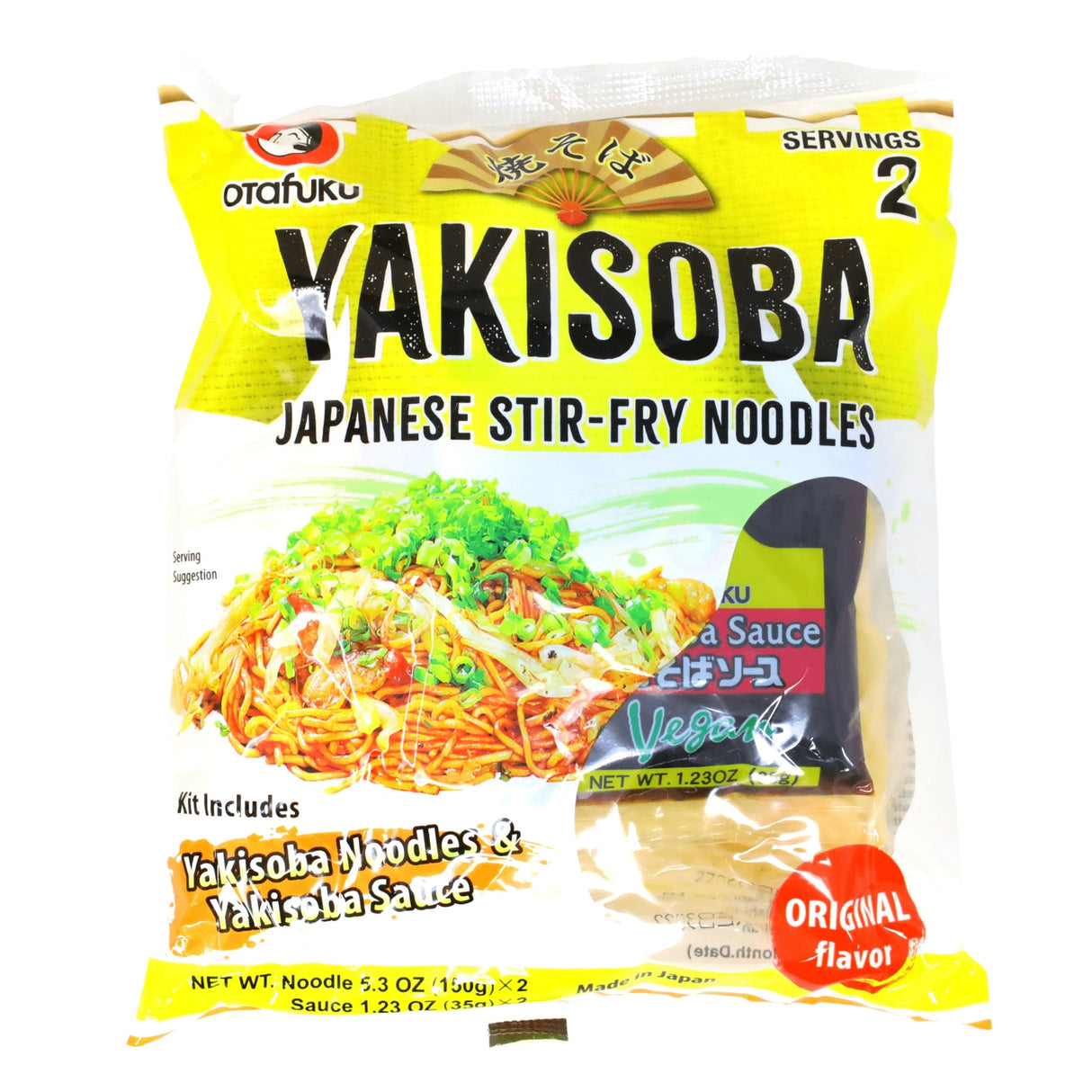 OTAFUKU YAKISOBA JAPANESE STIR-FRY NOODLES 5.3OZ 150G Ã?”2 WITH YAKISOBA SAUCE1.23OZ 35G Ã?”2 MADE IN JAPAN
