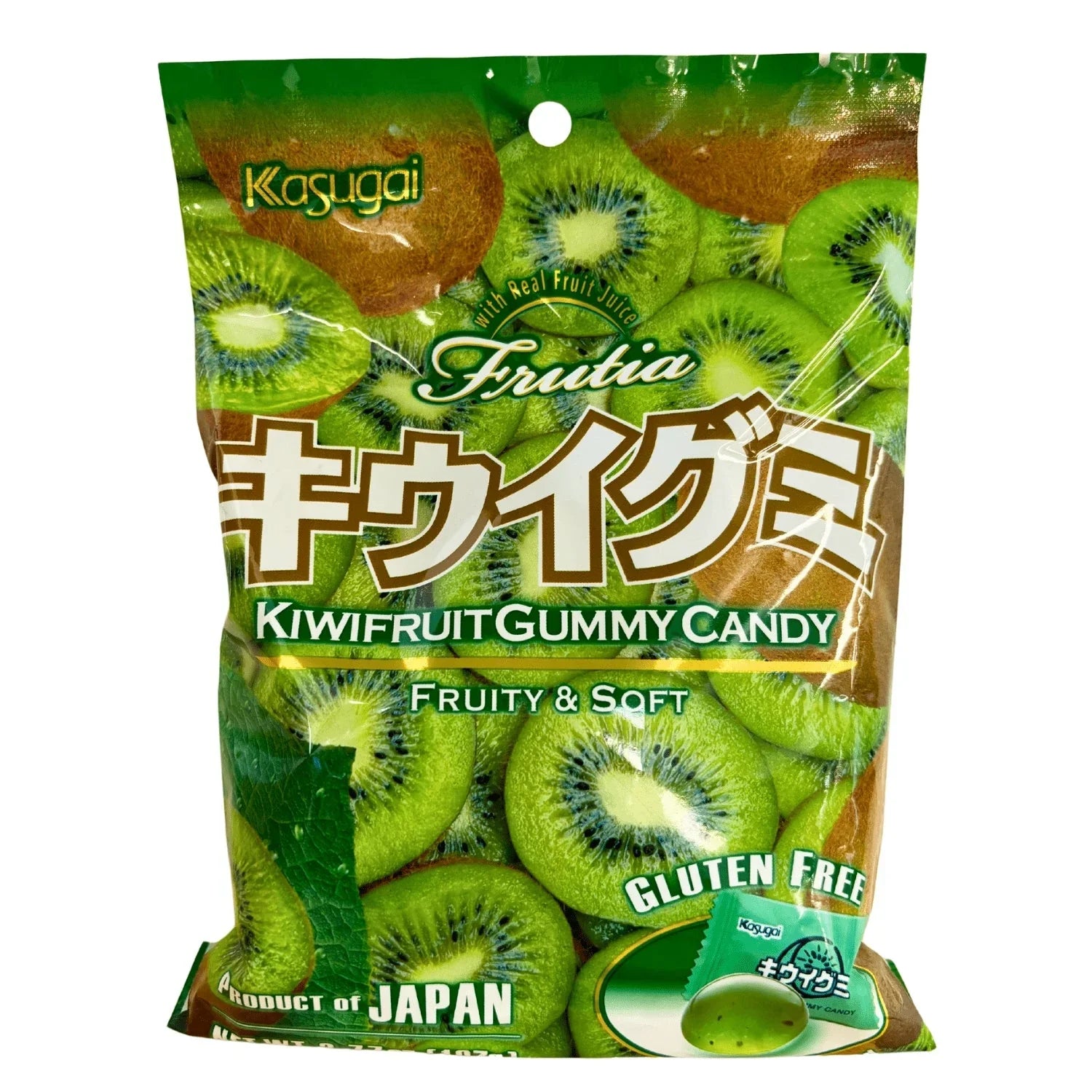 クゥ KASUGAI FRUTIA KIWIFRUIT GUMMY CANDY GLUTEN FREE 3.77OZ/107G