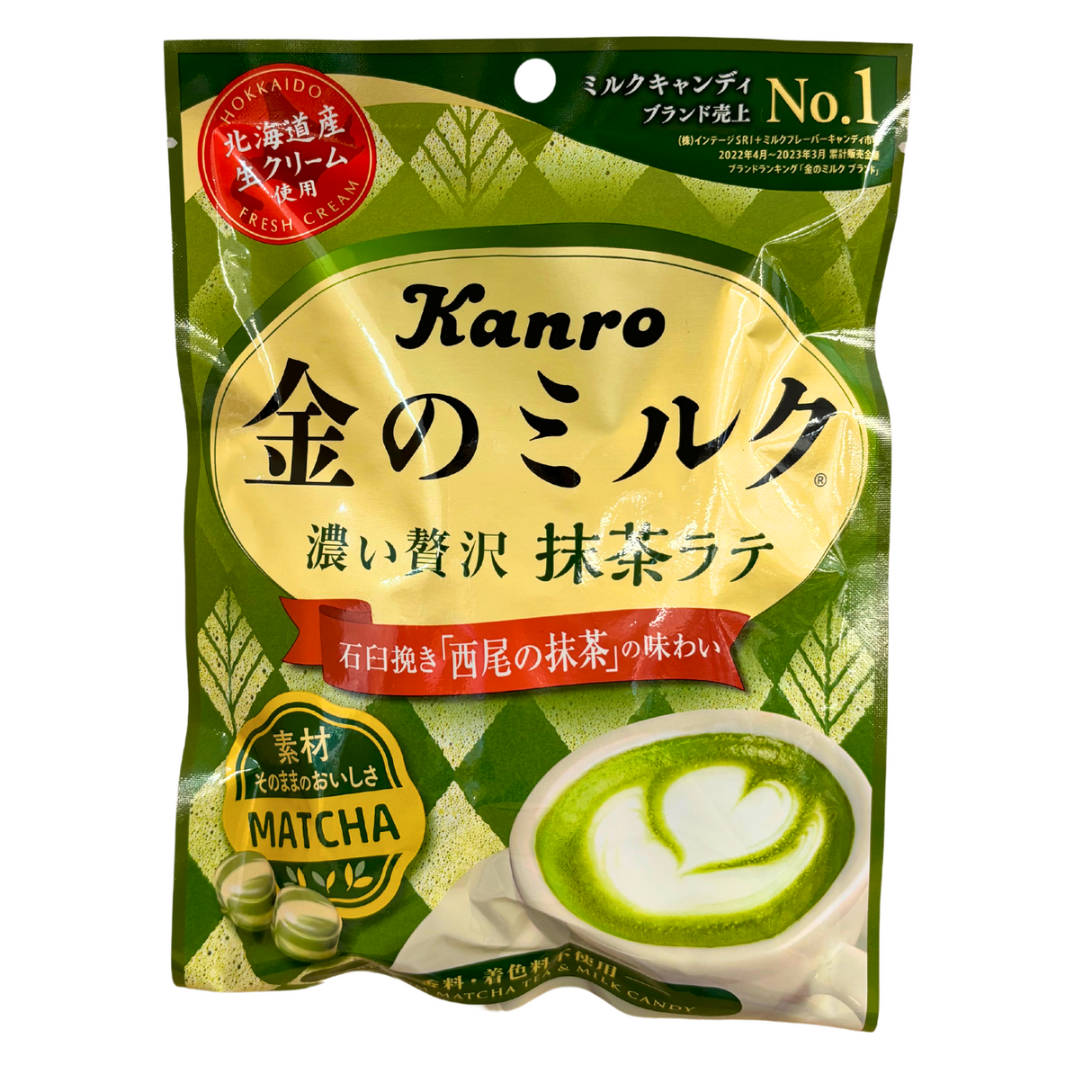 KANRO GOLD MILK CANDY MATCHA LATTE 2.4OZ/70G