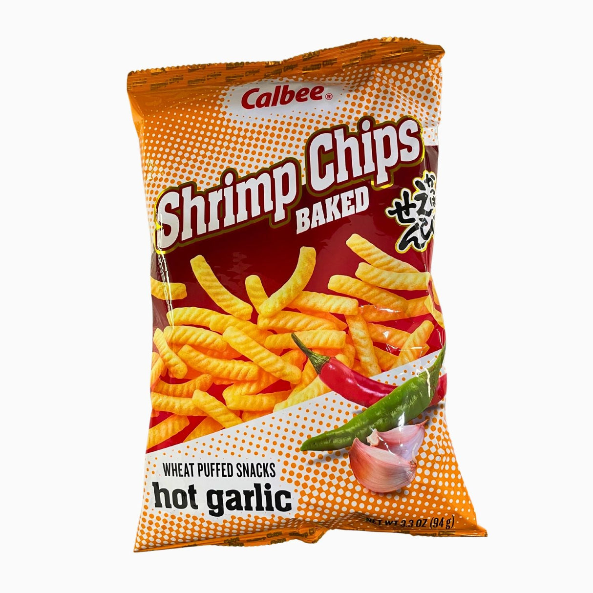 CALBEE SHRIMP CHIPS HOT GARLIC 3.3OZ/94G