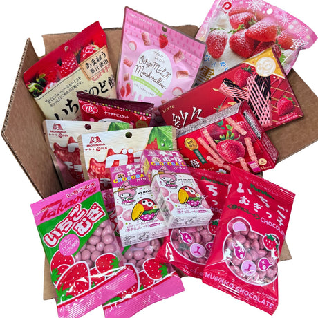 The Strawberry Lover's Japanese Snack Box + GOHAN market original Shopping Tote Large.