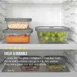 Square Glass Food Storage Containers (Set of 4)