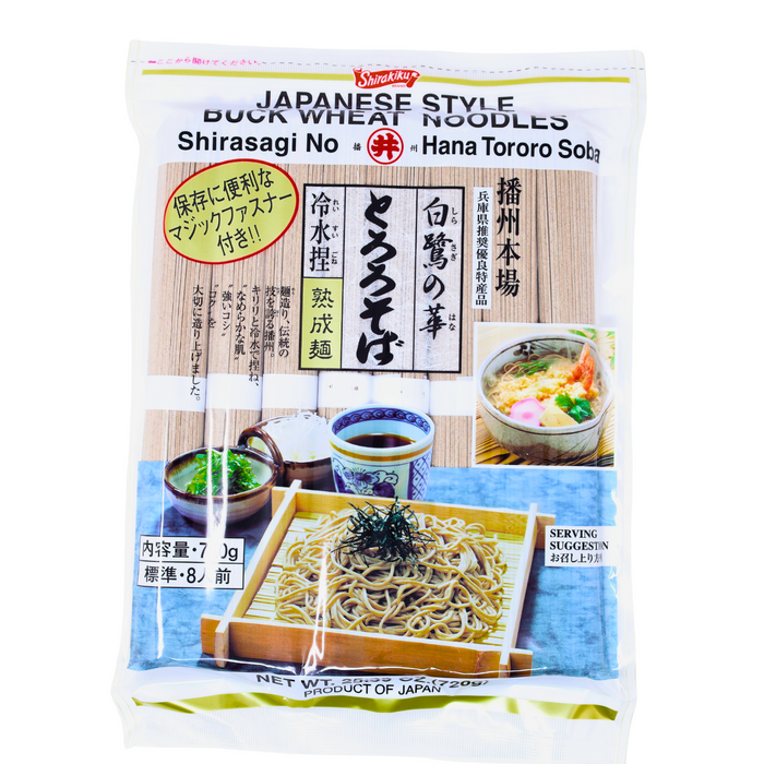 Shirakiku Shirasaginohana Tororo Soba Buck Wheat Noodles 25.4oz/720g