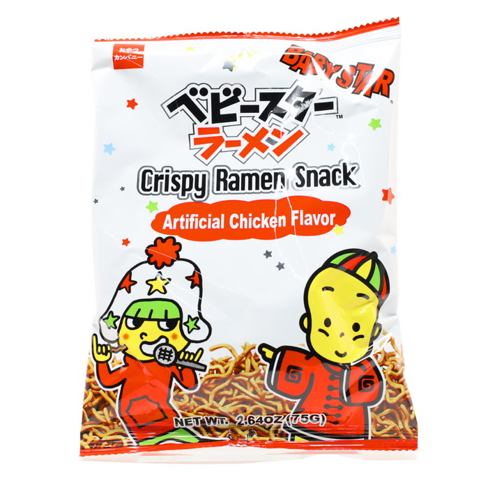 Baby Star Crispy Ramen Snack Artificial Chicken Flavor 2.64oz/75g