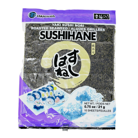 Expiring on 7/19/2024 TAKAOKAYA Yaki Sushi Nori Roasted Seaweed Sushi Hane 10 Sheets 0.75oz/21g