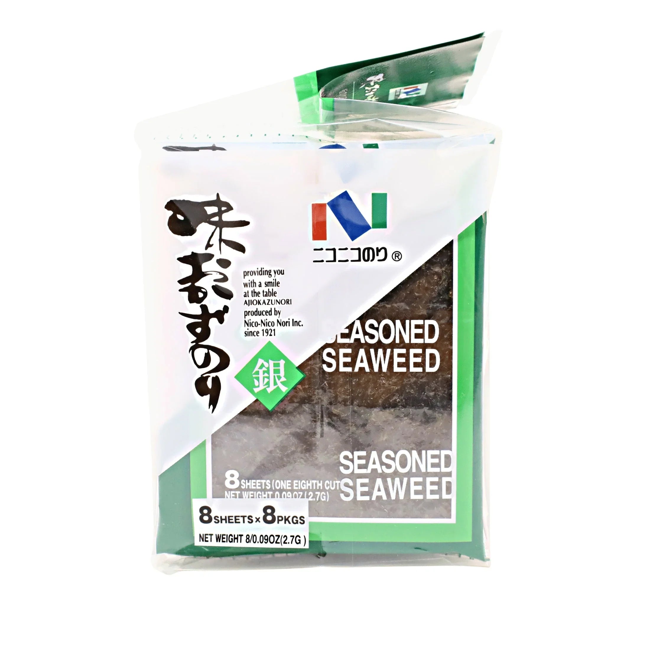 のり NICO NICO NORI AJITSUKE OKAZU NORI 8SHEETS X 8PACKS 0.72OZ/2.7G