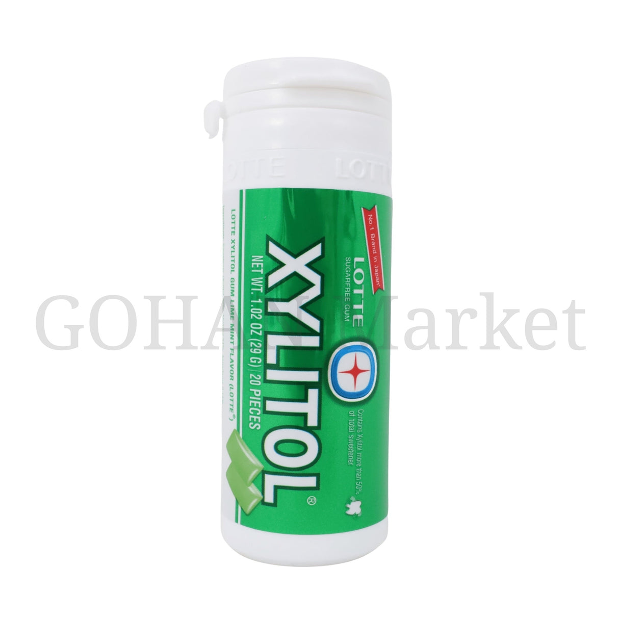 LOTTE XYLITOL SUGARFREE LIME MINT FLAVOR GUM 1.02OZ/29G