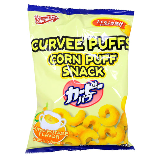 Expiring on 7/12/2024 CURVEE PUFFS CORN POTAGE FLAVOR Corn Puff Snack 2.46oz/70g