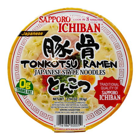 SAPPORO ICHIBAN TONKOTSU RAMEN JAPANESE STYLE NOODLES 2.98OZ/83G