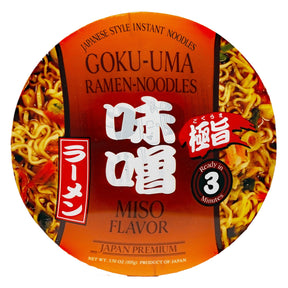 EXPIRING ON 5/12/2024 GOKU-UMA RAMEN-NOODLE MISO FLAVOR 3.70OZ/105G