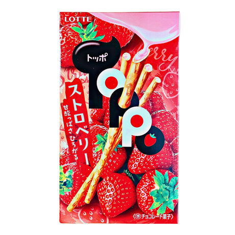 LOTTE TOPPO STRAWBERRY CHOCOLATE IN CRISPY PRETZEL 1.41OZ/40G