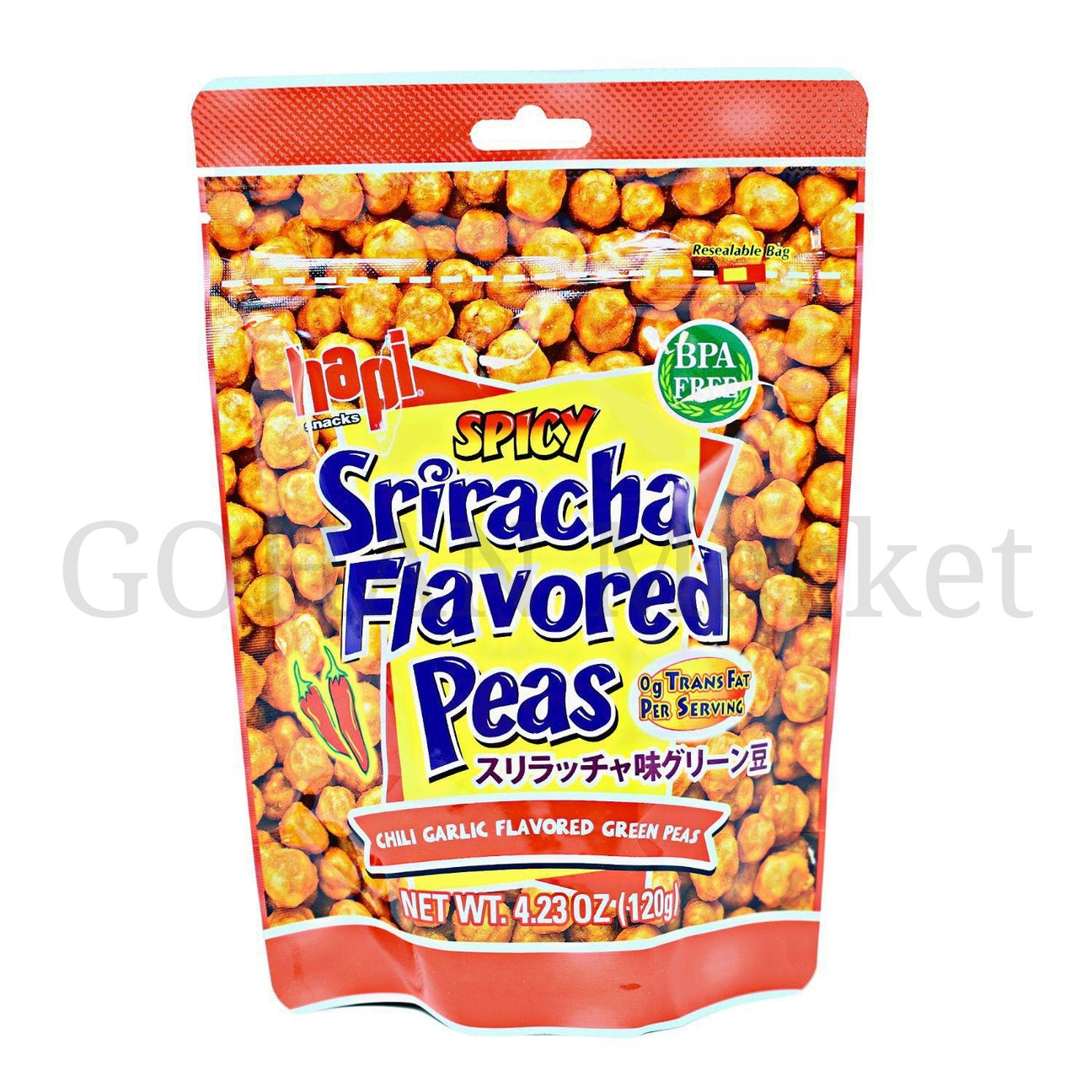 HAPI SNACK SPICY SRIRACHA FLAVORED PEAS 4.23OZ/120G