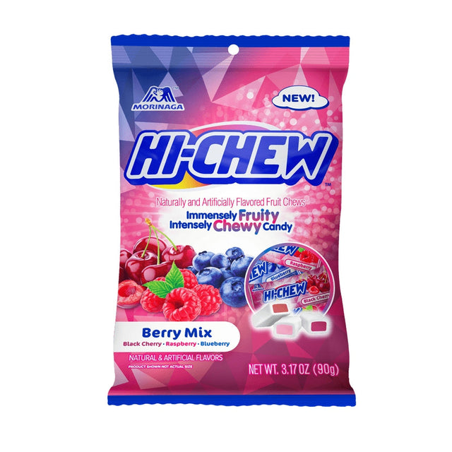 HI-CHEW BERRY MIX BAG 3.17OZ/90G BLACK CHERRY, RASPBERRY, BLUEBERRY