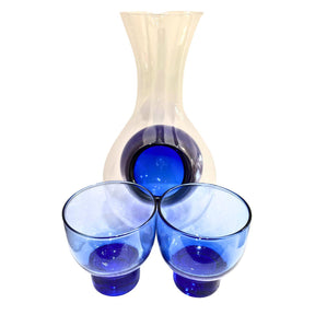 GLASS SAKE SET BLUE - GOHAN Market