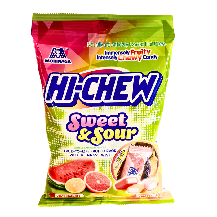 HI-CHEW Sweet and Sour MIX 3.17oz/90g (WATERMELON, GRAPEFRUIT, LEMON)