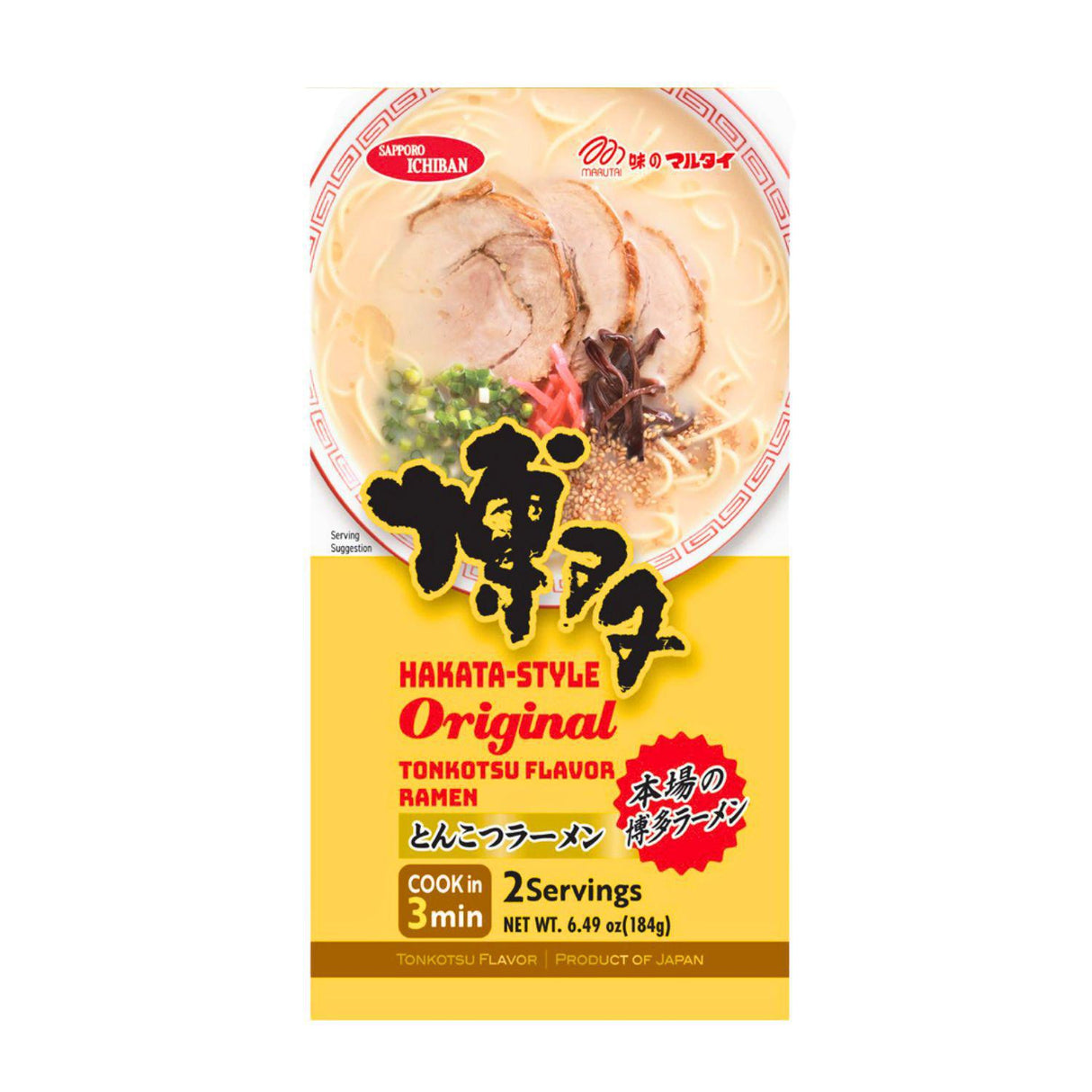 SAPPORO ICHIBAN HAKATA TONKOTSU RAMEN 6.49OZ