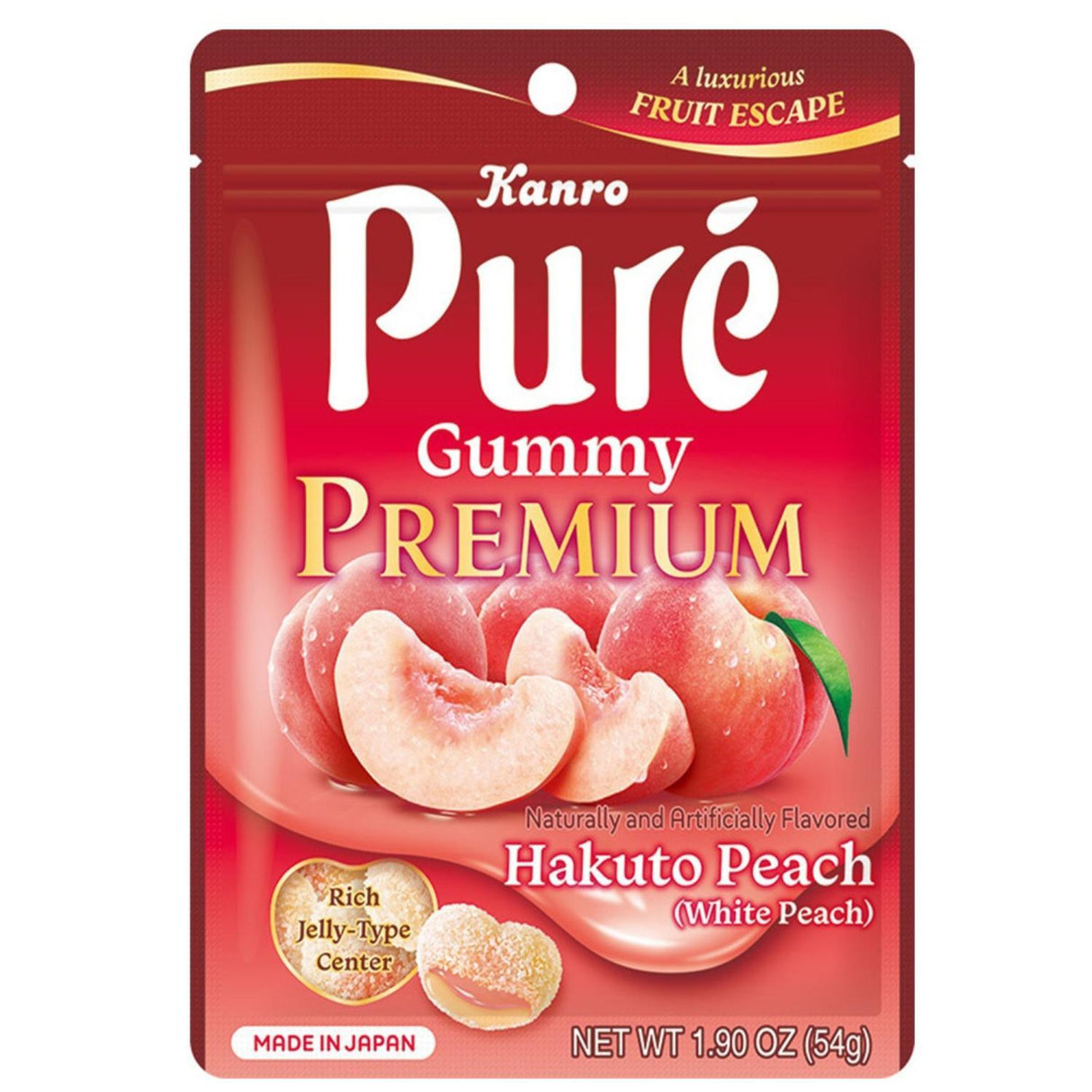 KANRO PURE GUMMY PREMIUM HAKUTO PEACH 1.90OZ/54G - GOHAN Market