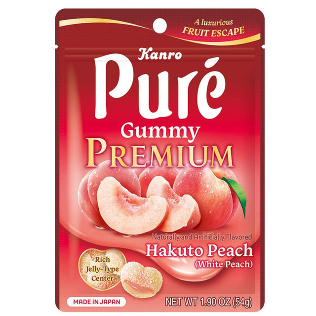 KANRO PURE GUMMY PREMIUM HAKUTO PEACH 1.90OZ/54G - GOHAN Market