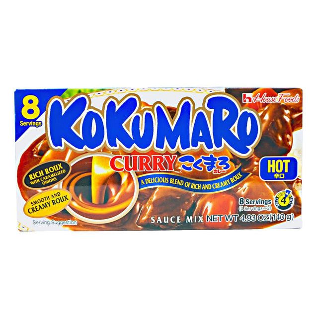 HOUSE FOODS KOKUMARO CURRY ROUX HOT 8 SERVINGS 4.93OZ/140G