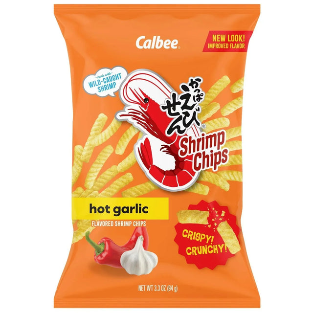 CALBEE SHRIMP CHIPS HOT GARLIC 3.3OZ/94G - GOHAN Market