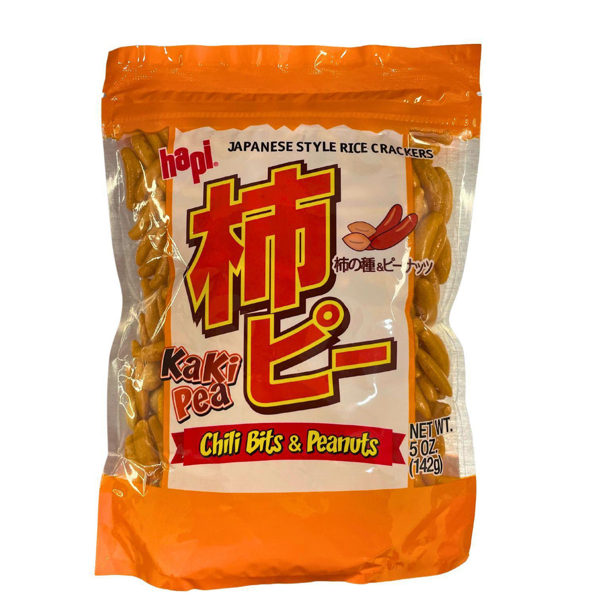 HAPI JAPANESE STYLE RICE CRACKERS CHILI BITS & PEANUTS KAKI PEA 5OZ/142G