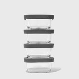 Square Glass Food Storage Containers (Set of 4)