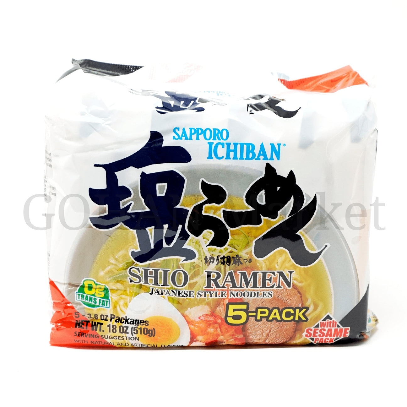 SAPPORO ICHIBAN SHIO RAMEN 5PACK 18OZ/510G