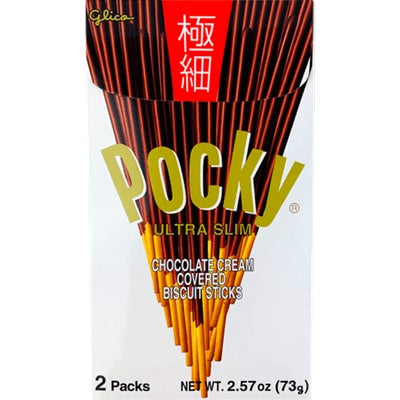 GLICO POCKY ULTRA SLIM CHOCOLATE COATED BISCUIT STICKS 2.57OZ/73G