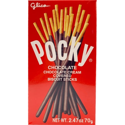 GLICO POCKY CHOCOLATE CREAM COVERED BISCUIT STICKS 2.47OZ/70G