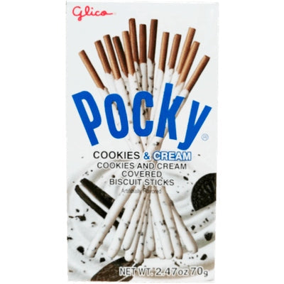 GLICO POCKY COOKIES CREAM COVERED BISCUIT STICKS 2.47OZ/70G