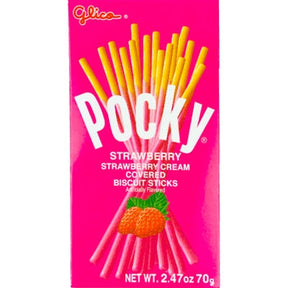 GLICO POCKY STRAWBERRY COATED BISCUIT STICKS 2.47OZ/70G
